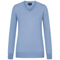 Thumbnail for GIESSWEIN Cotton Pullover Damen V Ausschnitt - Baumwoll Feinstrickpullover Damen elegant, Langarmshirt & Longsleeve Damen, Basic Strickpullover smart Casual im Sale