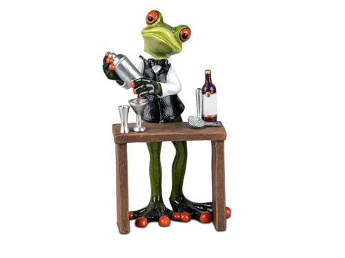 formano Lustige Frösche Barkeeper Figur Dekoration16 cm Handbemalt Kunststein Skulptur Froschhausen im Sale
