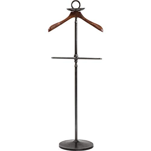 Kare Design Herrendiener Cosmopolitan, Schwarz, Garderobe, Stahlgestell, Mangoholz Kliederbügel, 124x49x29 cm (H/B/T) im Sale
