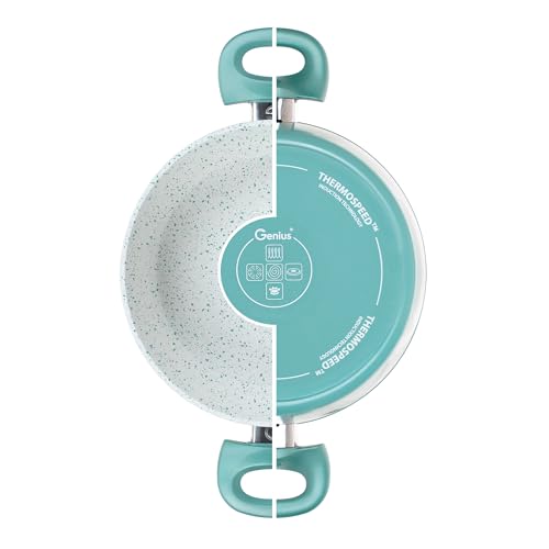 Genius Cerafit Revolution Kochtopf 26 CM 2-tlg., Keramik antihaftbeschichtet, Suppen Fleisch Topf mit Glasdeckel PFAS frei, Thermo Speed, alle Herdarten Backofen Spülmaschinen geeignet im Sale