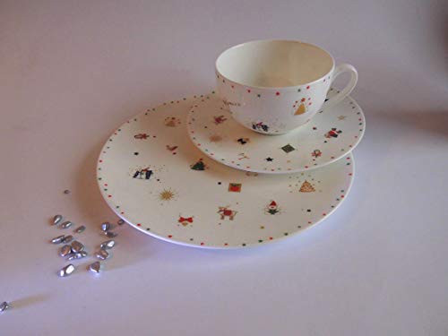 Dibbern FBC Santa Claus Christmas tableware set = 1 coffee/punch cup with plate flat 21 cm on sale