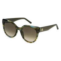 Thumbnail for Escada Women's Sese65 Sunglasses, Shiny Striped, Brown/Green, 53/20/140 on Sale