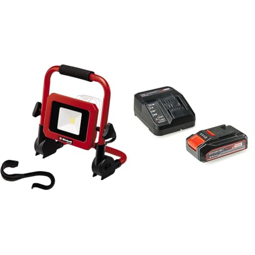 Einhell Akku-Lampe TC-CL 18/1800 Li Power X-Change (Li-Ion, 18 V, leistungsstarke LEDs, Drehdimmer, 360° drehbarer Leuchtkopf, klappbarer Standfuß, inkl. 2,5 Ah Akku und Ladegerät) im Sale