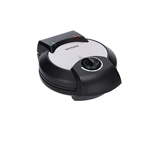 SEVERIN waffle iron, waffle iron with non-stick coating for classic heart-shaped waffles, space-saving heart-shaped waffle iron, approx. 1,300 W power, black/stainless steel, WA 2103 on sale