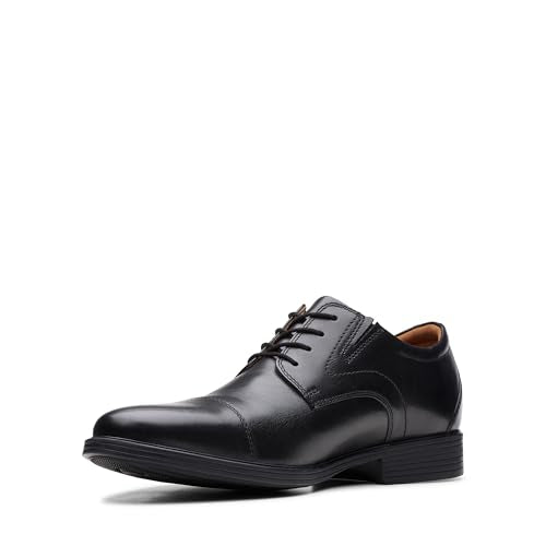 Clarks Herren Whiddon Cap Sneaker, Schwarzes Leder, EU im Sale