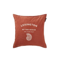 Thumbnail for LEXINGTON Logo Embroidered Linen/Cotton Pillow Cover, Coconut/White, 50x50 on sale