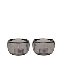 Thumbnail for Stelton - Tealight holder, candle holder - Ora - Glass - Smoke - Set of 2 on sale