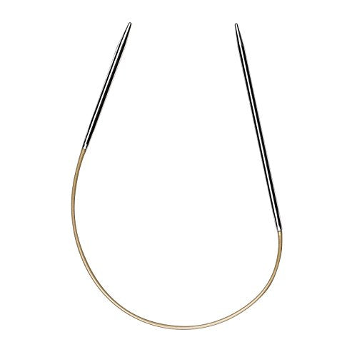 Addi AD7107025-04.50 circular knitting needle, silver, 4.5mm, 25cm length