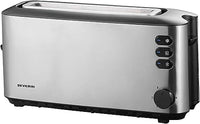 Thumbnail for SEVERIN Automatic Long Slot Toaster, Automatic Toaster with Bun Warmer, Stainless Steel Toaster for Toasting, Defrosting, and Warming, 1,000 W, Brushed Stainless Steel/Black, AT 2515 on Sale