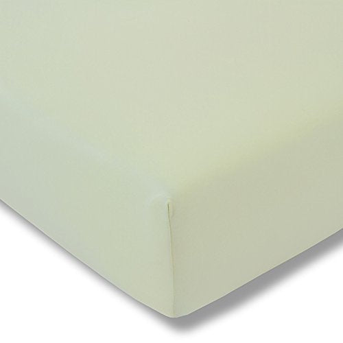 ESTELLA Topper Fitted Sheet, Twill Jersey | Verde | 180-200x200 cm | Suitable for topper heights of 7-10 cm | Tumble-dry and non-iron | 97% cotton, 3% elastane on sale