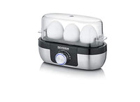 Thumbnail for SEVERIN egg cooker for 3 eggs with electronic cooking time control, including measuring cup with egg piercer, egg cooker for ideal hardness, brushed stainless steel/black, 300 W, EK 3163 on sale