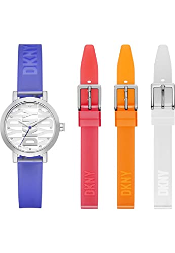 DKNY Damenuhr Soho 3-Zeiger-Werk Edelstahl, NY6661SET im Sale
