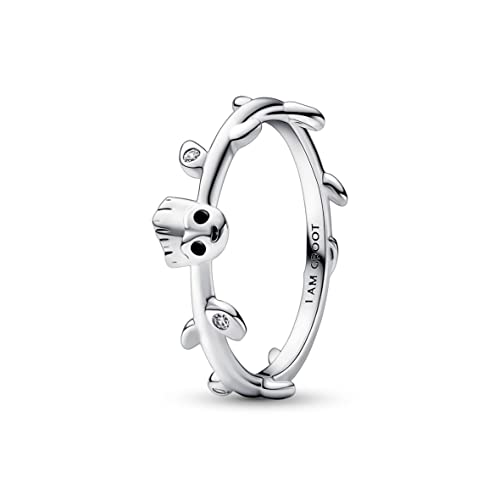 PANDORA Marvel Guardians of the Galaxy Groot Blatt Ring aus Sterling-Silber mit Cubic Zirkonia in der Farbe Silber, Marvel X PANDORA Kollektion, im Sale