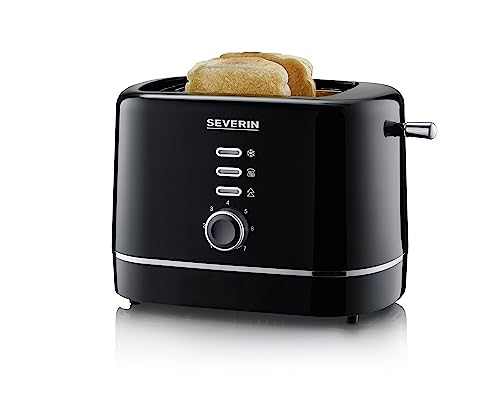 SEVERIN automatic toaster, small toaster for 2 slices, high-quality black toaster for toasting, defrosting and warming, 850 W, black, AT 4321 on sale