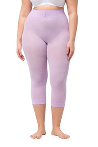 Thumbnail for Ulla Popken Damen Strumpf-Capri, 80 den, Blickdicht Strumpfhose, Malvenrosa, 46-48 im Sale