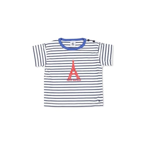 Petit Bateau A0BZZ Kurzärmeliges T-Shirt Baby Jungen Marshmallow/Medieval 24 Monate im Sale