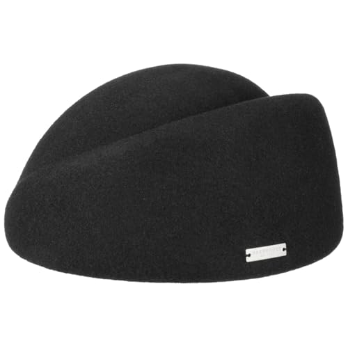 Seeberger Pillbox Wollfilzmütze Damen Schwarz Einheitsgröße 6 7/8-7 1/8, Schwarz, 6 7/8/7 1/8 im Sale