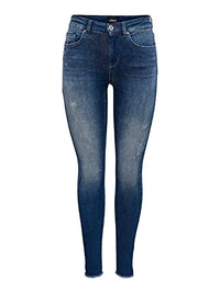 Thumbnail for ONLY Women's ONLBLUSH Life MID SK ANK RAW REA811 15234798, Dark Blue Denim, /32 on sale