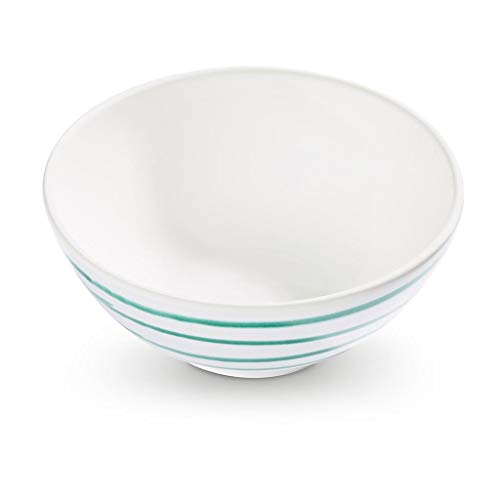 GMUNDNER KERAMIK Bowl Diameter: 17 cm Green Flamed Tableware, handmade in Austria on Sale