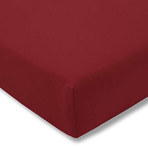 ESTELLA fitted sheet, twisted jersey | Cherry | 100x200 cm | suitable for mattresses 90-120 cm (width) x 200-220 cm (length) | dryer-safe and non-iron | 100% cotton | 97% cotton, 3% elastane on sale