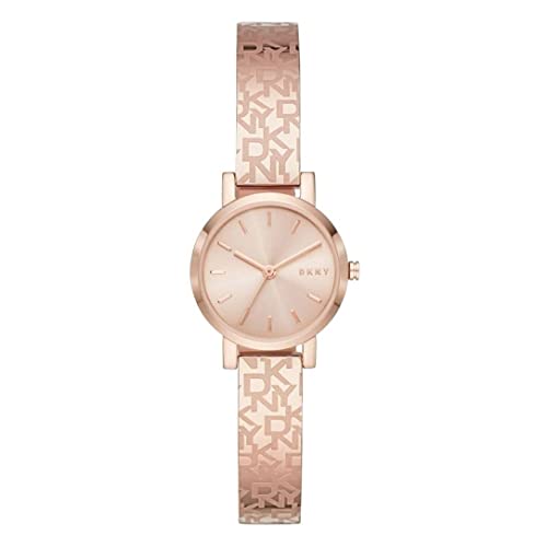 DKNY Zegarek damski Soho, trzy wskazówki, stal nierdzewna, obudowa 24 mm, Różowe złoto on sale