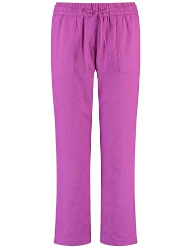Gerry Weber Damen Schlupfhose Easy Fit aus Baumwoll-Leinen unifarben 7/8 Länge Hibiskus 36 im Sale
