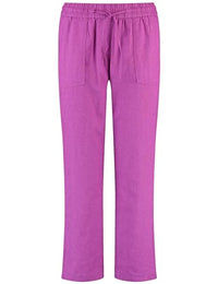 Thumbnail for Gerry Weber Damen Schlupfhose Easy Fit aus Baumwoll-Leinen unifarben 7/8 Länge Hibiskus 36 im Sale