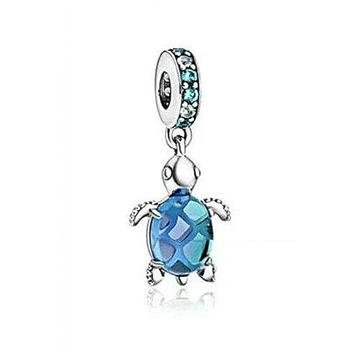 PANDORA Meeresschildkröte Murano-Glas Charm-Anhänger 798939C01 5,1 x 16,5 x 13,4 mm Blau im Sale