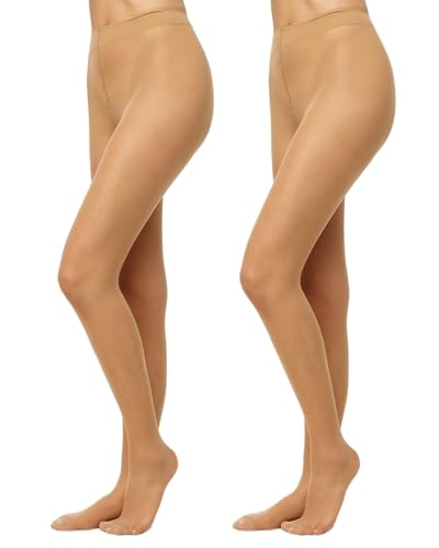Nur Die 2er Pack Fit in Form DEN starke Stützwirkung semi-blickdichte Fein-Strumpfhose seidig mattee Optik entlastet die BeineKomfortbund Damen im Sale