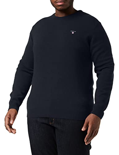 Gant Herren Classic Cotton C-Neck Pullover, Evening Blue,  EU im Sale