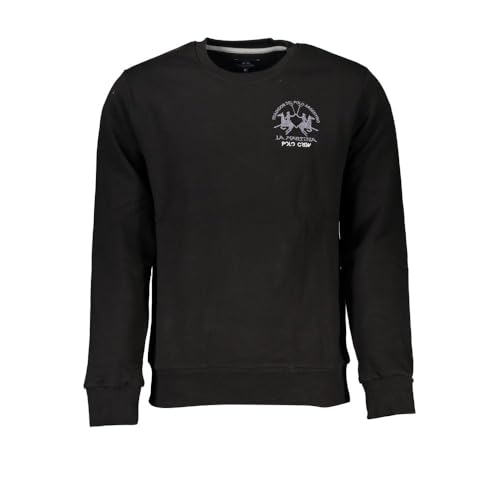 La Martina Elegantes Rundhals-Fleece-Herren-Sweatshirt, Schwarz, X-Large im Sale