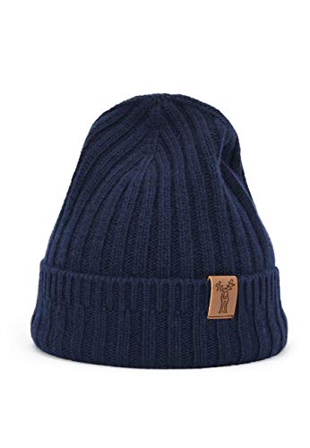 Elkline ribbed knit hat with cashmere beanie, plain, color: grey on sale