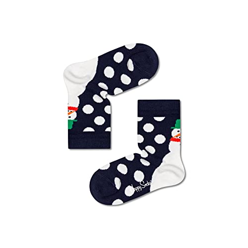Happy Socks Unisex Kinder Jumbo Schneemann Socken, Navy, 7-9 Jahre im Sale