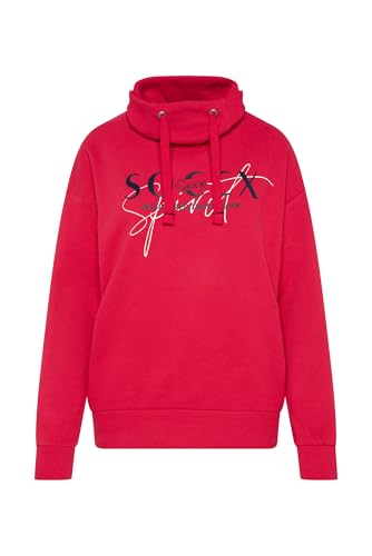SOCCX Damen Sweatshirt mit hohem Kragen und Logo Print Ivory im Sale