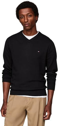 Thumbnail for Tommy Hilfiger Herren Pullover V-Neck Regular Fit, Blau (Aegean Sea Heather), im Sale