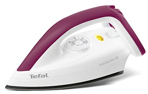 Tefal FS4030 Trockenbügeleisen Easygliss | 1200W | Durilium Bügelsohlen-Technologie | Thermostat | Bereitschaftsleuchte | Extralanges Netzkabel | Weiß/ Dunkelrot im Sale