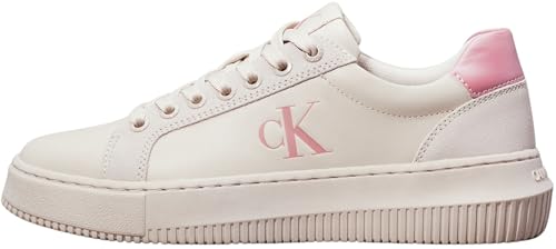 Calvin Klein Jeans Women's Chunky Cupsole MG LTH YW0YW01614 Sneakers, Beige (Eggshell/Dusty Rose), EU on Sale