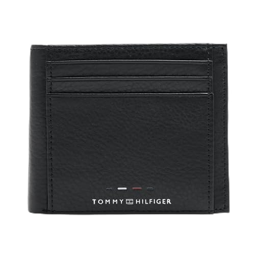 Tommy Hilfiger TH PREMIUM LEATHER EXTRA CC COIN Zweifach Faltbrieftasche Herren, Schwarz (Black), O im Sale