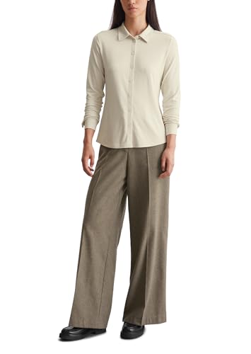 Marc OߴPolo Damen Langarmshirt mit Kentkragen Regular Fit, Cremefarben (Stony Sand), im Sale
