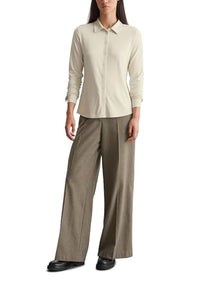 Thumbnail for Marc OߴPolo Damen Langarmshirt mit Kentkragen Regular Fit, Cremefarben (Stony Sand), im Sale