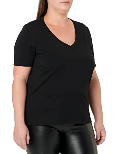 Marc OߴPolo Damen T-Shirt mit V-Ausschnitt Regular Fit, Schwarz (Black), im Sale