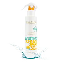 Thumbnail for Jean & Len Sensitive Sun Spray 30 SPF waterproof, for sensitive skin, without silicones, nanoparticles, octocrylene, microplastics, mineral oil, fragrances & dyes, vegan, sunscreen spray 250 ml