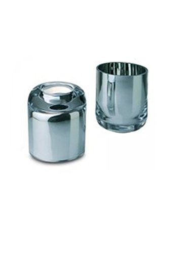 GLAM Silver decorative glass glass chrome tealight holder candle holder candlestick candle tealight round tealight glass/flower glass 32903 on sale