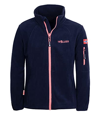 Trollkids Kinder Fleece Jacke Arendal PRO, Marine/Antikrosa, im Sale