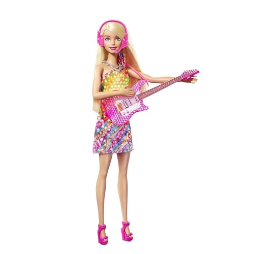 Barbie GYJ23 - Bühne frei für große Träume Malibu Puppe (ca. 30 cm groß, blond) mit Musik, Lichtern, Mikrofon und Zubehörteilen, Geschenk für Kinder von 3 bis 7 Jahren im Sale