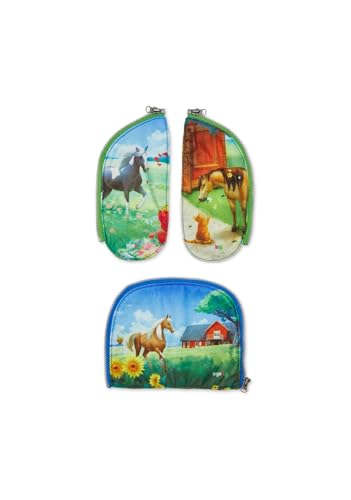 ergobag Zippies Schulranzen Zubehör Set 3-teilig für Kinder, Jungen und Mädchen Pferd - Pink im Sale