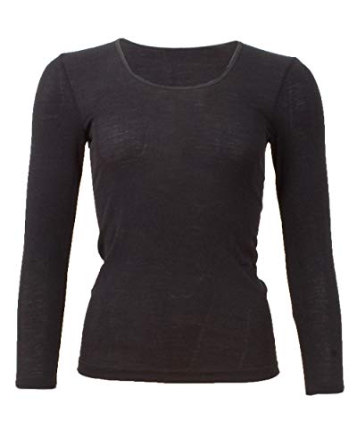 Cosilana, Damen Unterhemd Langarm, 70% Wolle 30% Seide (40-42, Natur) im Sale