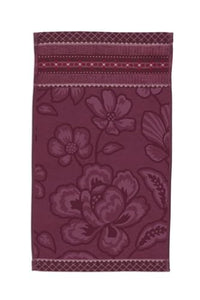 Thumbnail for Pip Studio Jasmin Jaquard Gästehandtuch Dark pink 30x50cm (1 Stück) im Sale