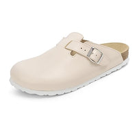 Thumbnail for VITAFORM Leder Clog - Made in Germany - Geschlossene Pantolette Damen Beige - Aus nachhaltig gegerbtem Leder - Auch als Hausschuh im Sale