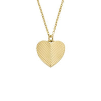 Thumbnail for FOSSIL Damenkette Harlow Linear Texture Anhänger Heart Edelstahl goldfarben, JF04652710 im Sale